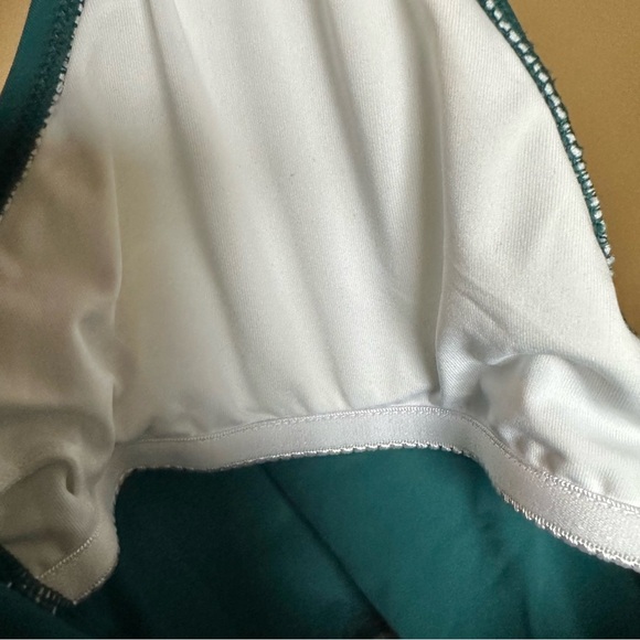 Cupshe faux-wrap surplice teal snakeskin swimsuit new with tags size medium - Picture 11 of 13